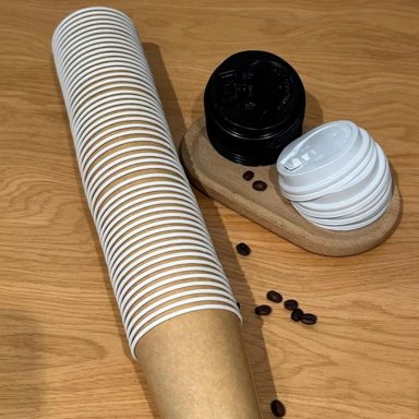 VASO KRAFT VASOS PARA CAFE VASO PAPEL KRAFT C/TAPA 12OZ - 6