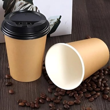 VASO KRAFT VASOS PARA CAFE VASO PAPEL KRAFT C/TAPA 12OZ - 8