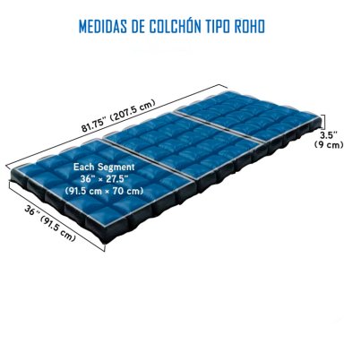Colchon Antiescaras Clinico Lavable Flotación 3 Secc + Funda - 2