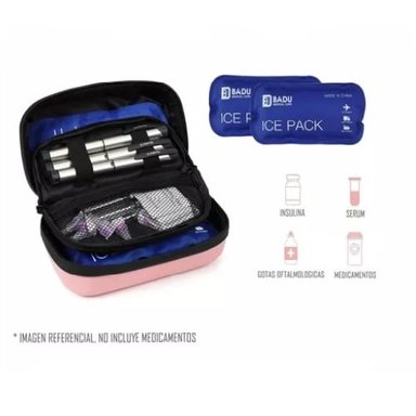 Bolso Estuche De Viaje Cooler Porta Insulina Diabéticos Oneder Rosado - 3