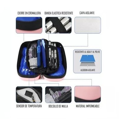 Bolso Estuche De Viaje Cooler Porta Insulina Diabéticos Oneder Rosado - 5