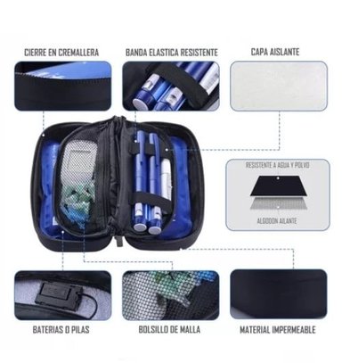 Bolso Estuche De Viaje Cooler Porta Insulina Diabéticos Oneder Negro - 4