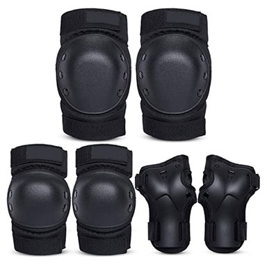 SET DE PROTECCIÓN ADULTOS RODILLERA CODERA MUÑEQUERA NEGRO - 1