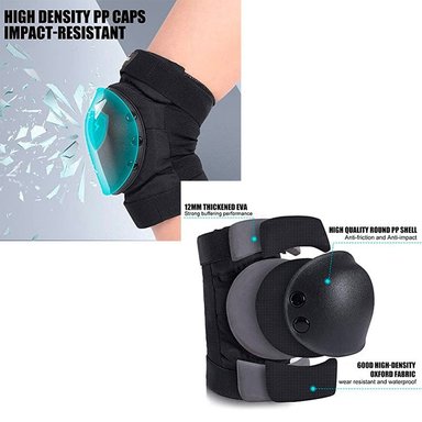 SET DE PROTECCIÓN ADULTOS RODILLERA CODERA MUÑEQUERA NEGRO - 2