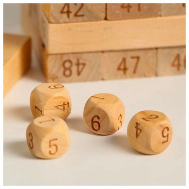 JUEGO TIPO JENGA MADERA NATURAL MADERA 54 PIEZAS + DADOS EDUCATIVO YENGA - 3