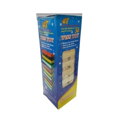JUEGO TIPO JENGA MADERA NATURAL MADERA 54 PIEZAS + DADOS EDUCATIVO YENGA - 5