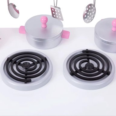 COCINA DE JUGUETE MULTIFUNCION + ACCESORIOS 90X60X30CM KIDDI ROSADA - 4