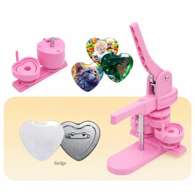 MAQUINA DE CHAPITAS DE CORAZONES PVC ROSADA - 3