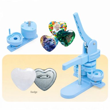 MAQUINA DE CHAPITAS DE CORAZONES PVC AZUL - 2