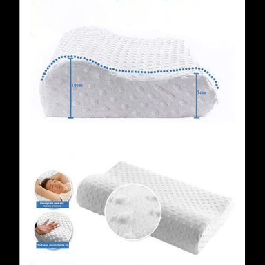 PACK ALMOHADA CERVICAL VISCOELASTICA BLANCO + ORTOPÉDICA COJÍN PIERNAS MEMORY TERAPÉUTICAS - 1