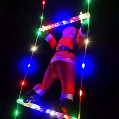 VIEJITO PASCUERO ADORNO NAVIDAD COLGANTE ESCALERA 60CM - 2