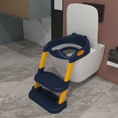 ASIENTO ESCALERA ADAPTADOR DE INODORO BAÑO WC PARA NIÑOS GRIS | Azul bebe - 2