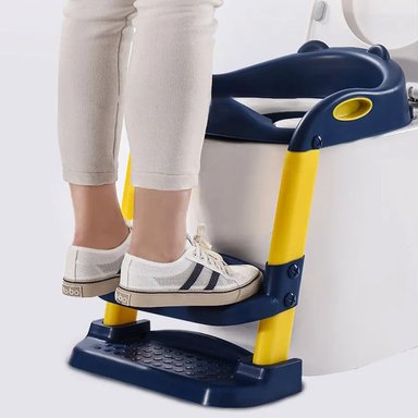 ASIENTO ESCALERA ADAPTADOR DE INODORO BAÑO WC PARA NIÑOS GRIS | Azul bebe - 3