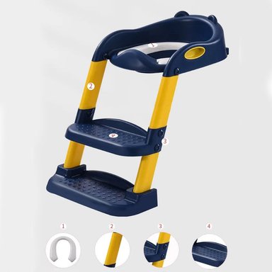 ASIENTO ESCALERA ADAPTADOR DE INODORO BAÑO WC PARA NIÑOS GRIS | Azul bebe - 4