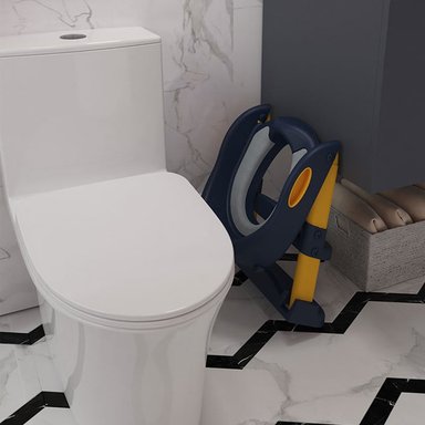 ASIENTO ESCALERA ADAPTADOR DE INODORO BAÑO WC PARA NIÑOS GRIS | Azul bebe - 6