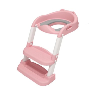 ASIENTO ESCALERA ADAPTADOR DE INODORO BAÑO WC PARA NIÑOS ROSADO | Rosado - 1