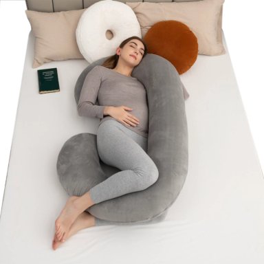 COJÍN BEYAI ALMOHADA MATERNAL CON FUNDA EXTRA SUAVE GRIS - 2