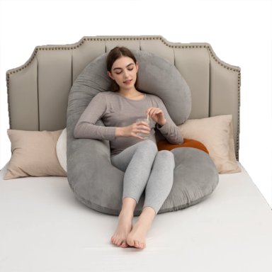 COJÍN BEYAI ALMOHADA MATERNAL CON FUNDA EXTRA SUAVE GRIS - 4