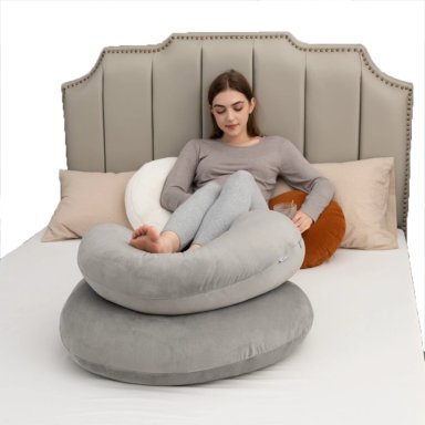 COJÍN BEYAI ALMOHADA MATERNAL CON FUNDA EXTRA SUAVE GRIS - 5