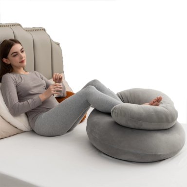 COJÍN BEYAI ALMOHADA MATERNAL CON FUNDA EXTRA SUAVE GRIS - 6