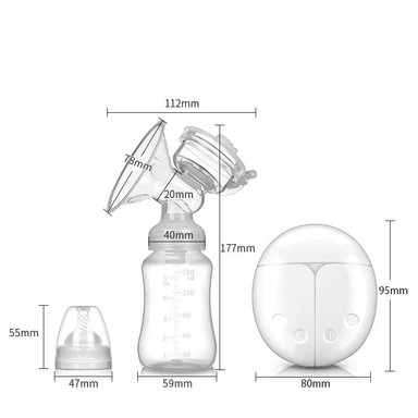 SET BEYAI BLANCO 2 UNIDADES DE EXTRACTOR DE LECHE MATERNA ELÉCTRICO DOBLE USB 150ML - 3