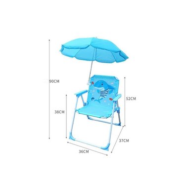 SILLA PLEGABLE PARA NIÑOS BABYLUNA CON SOMBRILLA PARA CAMPING DELFÍN - 3