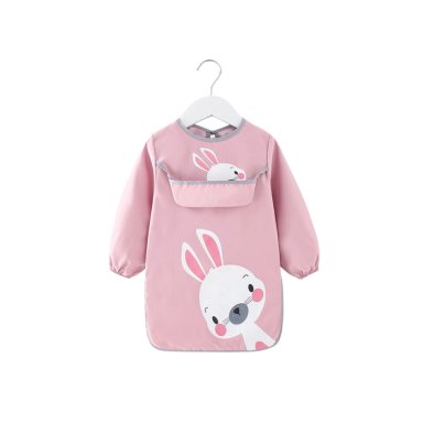 DELANTAL BABYLUNA BABERO LARGO IMPERMEABLE NIÑAS ROSADO - 1