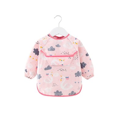 DELANTAL BABYLUNA BABERO MANGA LARGA IMPERMEABLE NIÑOS ROSADO - 1