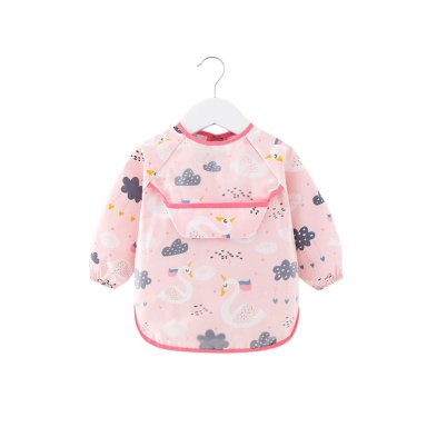 DELANTAL BABYLUNA BABERO MANGA LARGA IMPERMEABLE NIÑOS ROSADO - 1