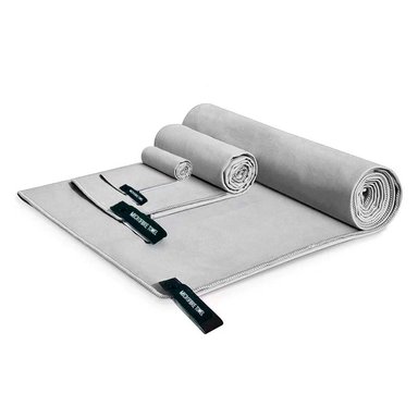 TOALLA MICROFIBRA BABYLUNA DE DEPORTE BAÑO VIAJE 3 PCS GRIS - 1