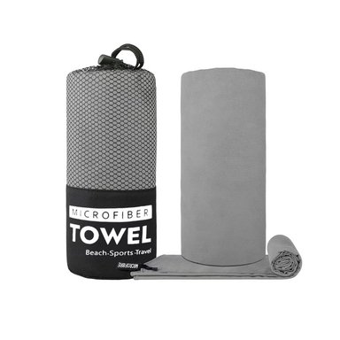 TOALLA MICROFIBRA BABYLUNA DE DEPORTE BAÑO VIAJE 3 PCS GRIS - 3