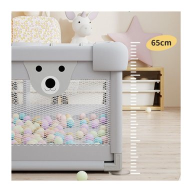 CORRAL BABYLUNA GIMNASIO JUEGO BEBÉ CON ALFOMBRA Y JUEGOS 150*180*65 CM GRIS - 4