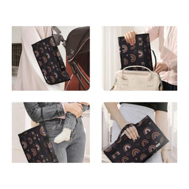 MOCHILA BABYLUNA MUDADOR PORTÁTIL CAMBIAR PAÑALES BEBÉ NEGRO - 5