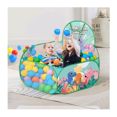 PISCINA BABYLUNA PELOTAS PLEGABLE CON 50 PELOTAS MULTICOLOR VERDE - 3