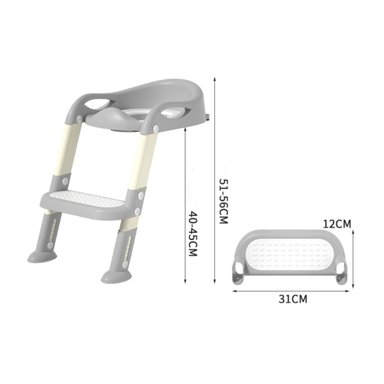 ASIENTO ESCALERA ADAPTADOR DE BAÑO PARA NIÑO GRIS - 5