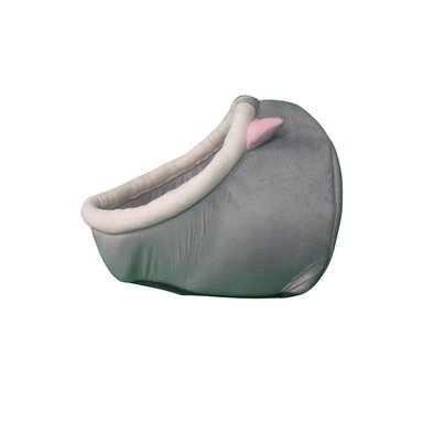 CASA CAMA SUAVE PARA GATOS CON JUGUETE COLGANTE GRIS - 3