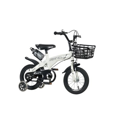 BICICLETA ARO 12 CON CESTA, RUEDAS Y BOTELLÓN DE AGUA BLANCO - 1