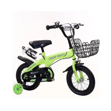 BICICLETA ARO 12 CON CESTA, RUEDAS Y BOTELLÓN DE AGUA VERDE - 5