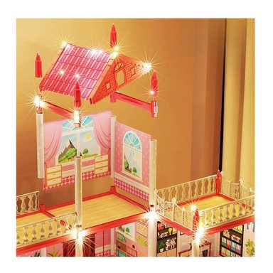 CASA DE MUÑECAS 3 NIVELES CON LUCES DECORATIVAS Y ACCESORIOS - 3