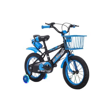 BICICLETA ARO 20 CON CESTA, RUEDAS LUCES Y BOTELLON DE AGUA AZUL - 1