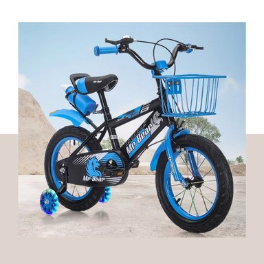 BICICLETA ARO 20 CON CESTA, RUEDAS LUCES Y BOTELLON DE AGUA AZUL - 4