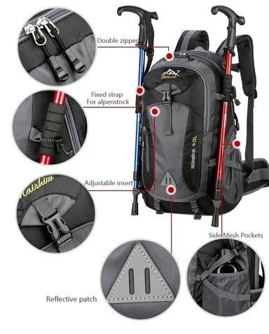 MOCHILA MULTIFUNCIONAL OUTDOOR IMPERMEABLE PARA NOTEBOOK Y VIAJES - 4