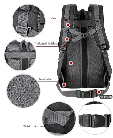 MOCHILA MULTIFUNCIONAL OUTDOOR IMPERMEABLE PARA NOTEBOOK Y VIAJES - 5