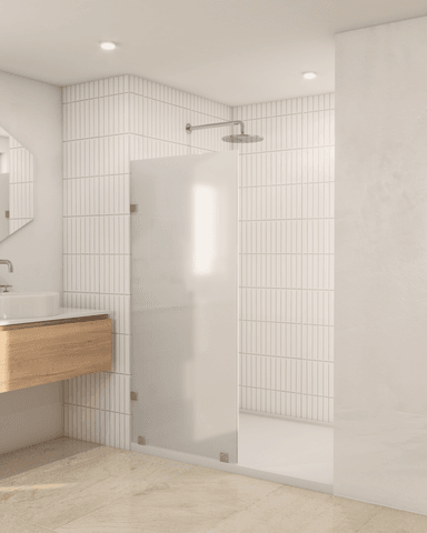 Shower Door vidrio templado con empavonado 80x190 cm Herraje inox - 2