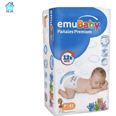 PAÑALES EMUBABY PREMIUM 42 UNIDADES TALLA P - 1
