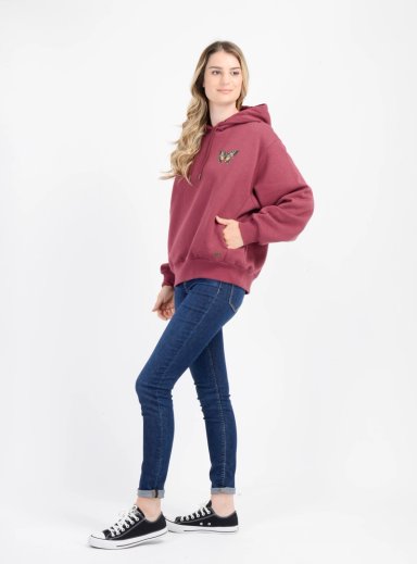 POLERON ALGODÓN MUJER ONEILL ROJO BYRON HOODY OSCURO - 3