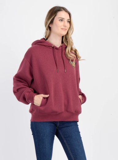 POLERON ALGODÓN MUJER ONEILL ROJO BYRON HOODY OSCURO - 4