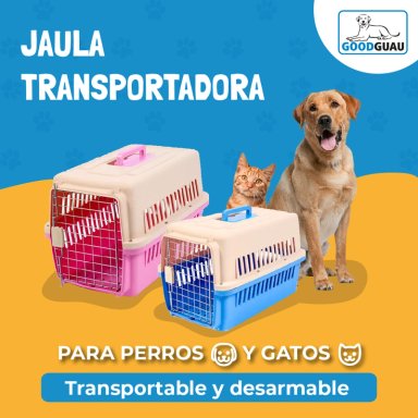 CANIL PERROS GATOS JAULA TRANSPORTE VIAJES GOODGUAU CELESTE M - 2