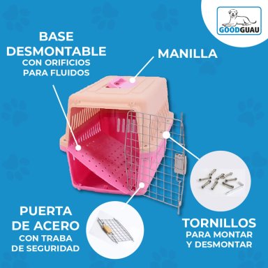CANIL PERROS GATOS JAULA TRANSPORTE VIAJES GOODGUAU CELESTE M - 3