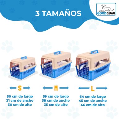 CANIL PERROS GATOS JAULA TRANSPORTE VIAJES GOODGUAU CELESTE M - 5